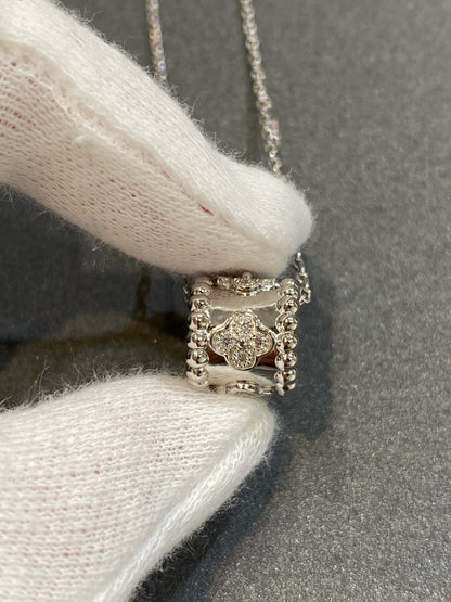 [アンジェラジュエリー]ペルレペンダントシルバーダイヤモンドネックレス