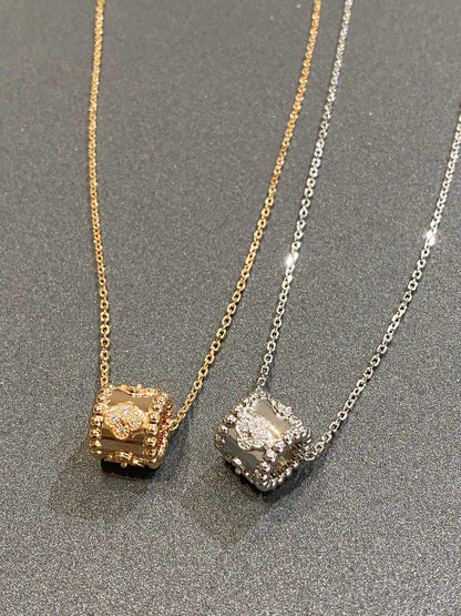 [アンジェラジュエリー]ペルレペンダントシルバーダイヤモンドネックレス