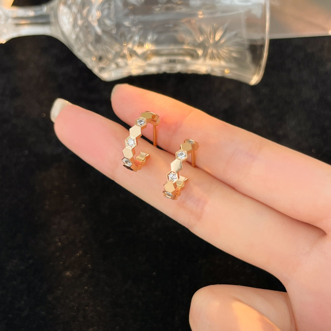 [アンジェラジュエリー]ビーラブ ダイヤモンド フープピアス