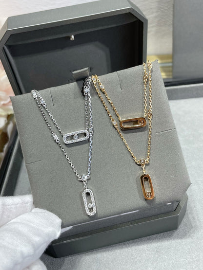 [Angela Jewelry]MOVE 2 ROW DIAMOND NECKLACE