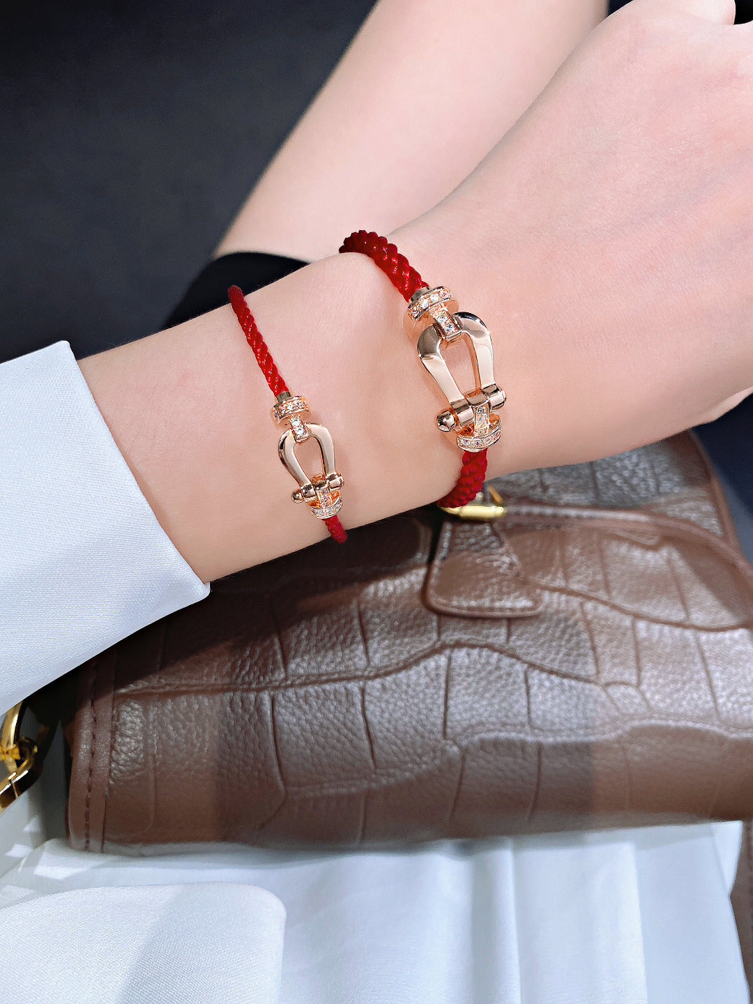 [Angela Jewellery]FORCE 10 HALBDIAMANT ROSA GOLD ROT CORDERI GROSSES UND MITTLERES MODELL