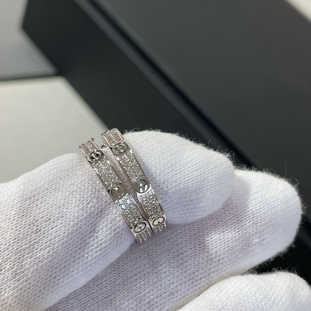 [アンジェラジュエリー]ラブダイヤモンド シルバーフープピアス