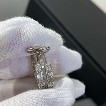 [アンジェラジュエリー]ラブダイヤモンド シルバーフープピアス
