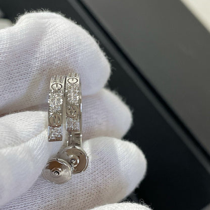 [アンジェラジュエリー]ラブダイヤモンド シルバーフープピアス