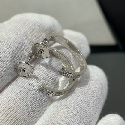 [アンジェラジュエリー]ラブダイヤモンド シルバーフープピアス
