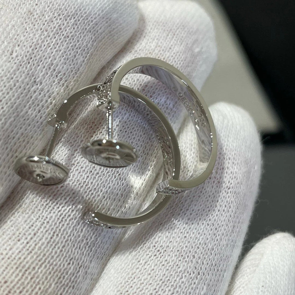 [Angela Jewelry]LOVE EARRINGS 3.6MM DIAMOND PAVED