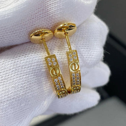 [Angela Jewelry]LOVE EARRINGS 3.6MM DIAMOND PAVED