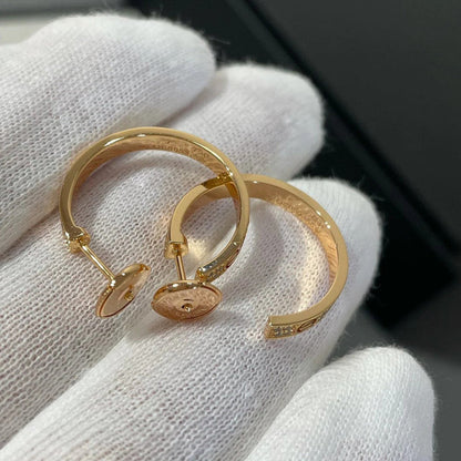 [Angela Jewelry]LOVE EARRINGS 3.6MM DIAMOND PAVED