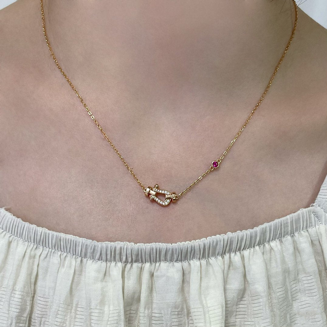 [アンジェラジュエリー]フォース10 ダイヤモンド ピンクゴールドネックレス