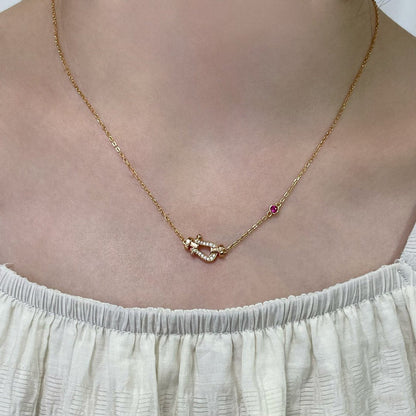 [アンジェラジュエリー]フォース10 ダイヤモンド ピンクゴールドネックレス