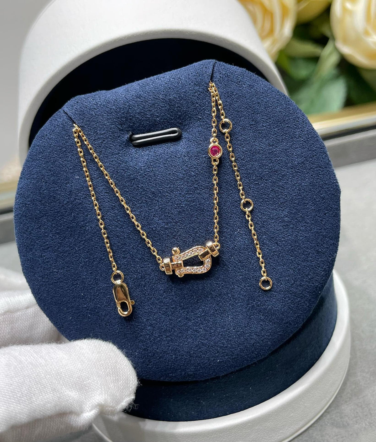 [アンジェラジュエリー]フォース10 ダイヤモンド ピンクゴールドネックレス