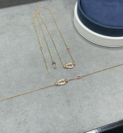 [アンジェラジュエリー]フォース10 ダイヤモンド ピンクゴールドネックレス