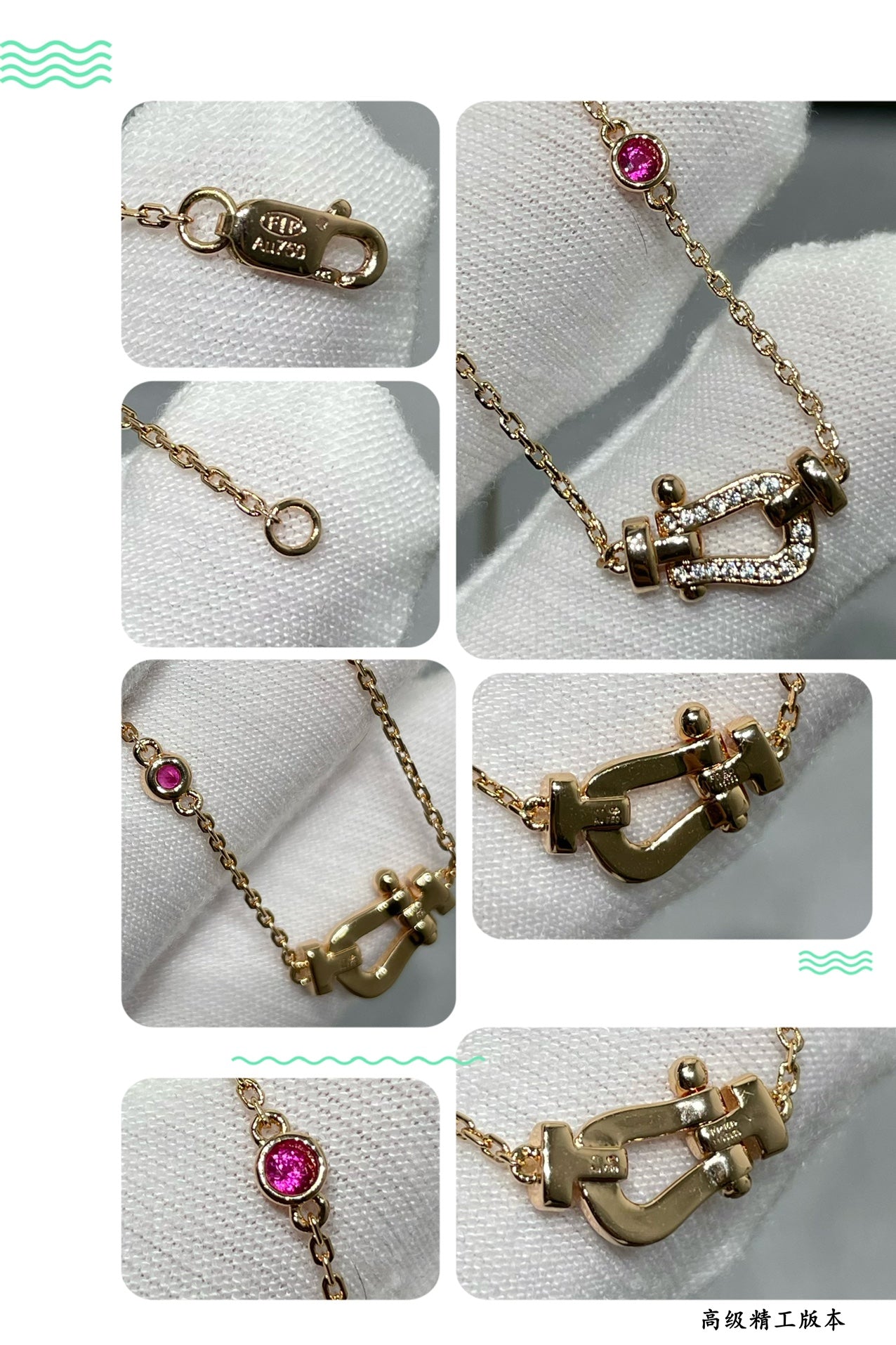 [アンジェラジュエリー]フォース10 ダイヤモンド ピンクゴールドネックレス