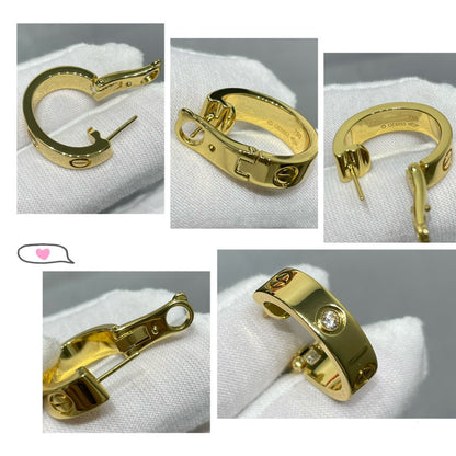 [アンジェラジュエリー]LOVE 5.5mm 1ダイヤモンドピアス