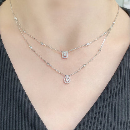 [Angela Jewelry]MY TWIN 2 ROW DIAMOND NECKLACE