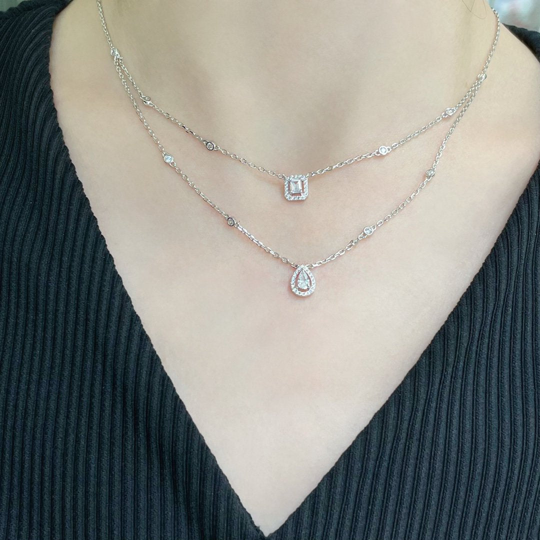 [Angela Jewelry]MY TWIN 2 ROW DIAMOND NECKLACE