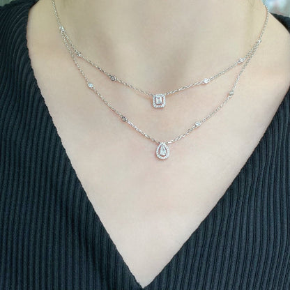 [Angela Jewelry]MY TWIN 2 ROW DIAMOND NECKLACE