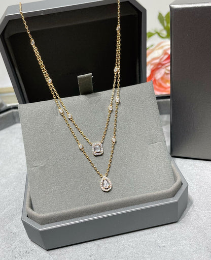 [Angela Jewelry]MY TWIN 2 ROW DIAMOND NECKLACE