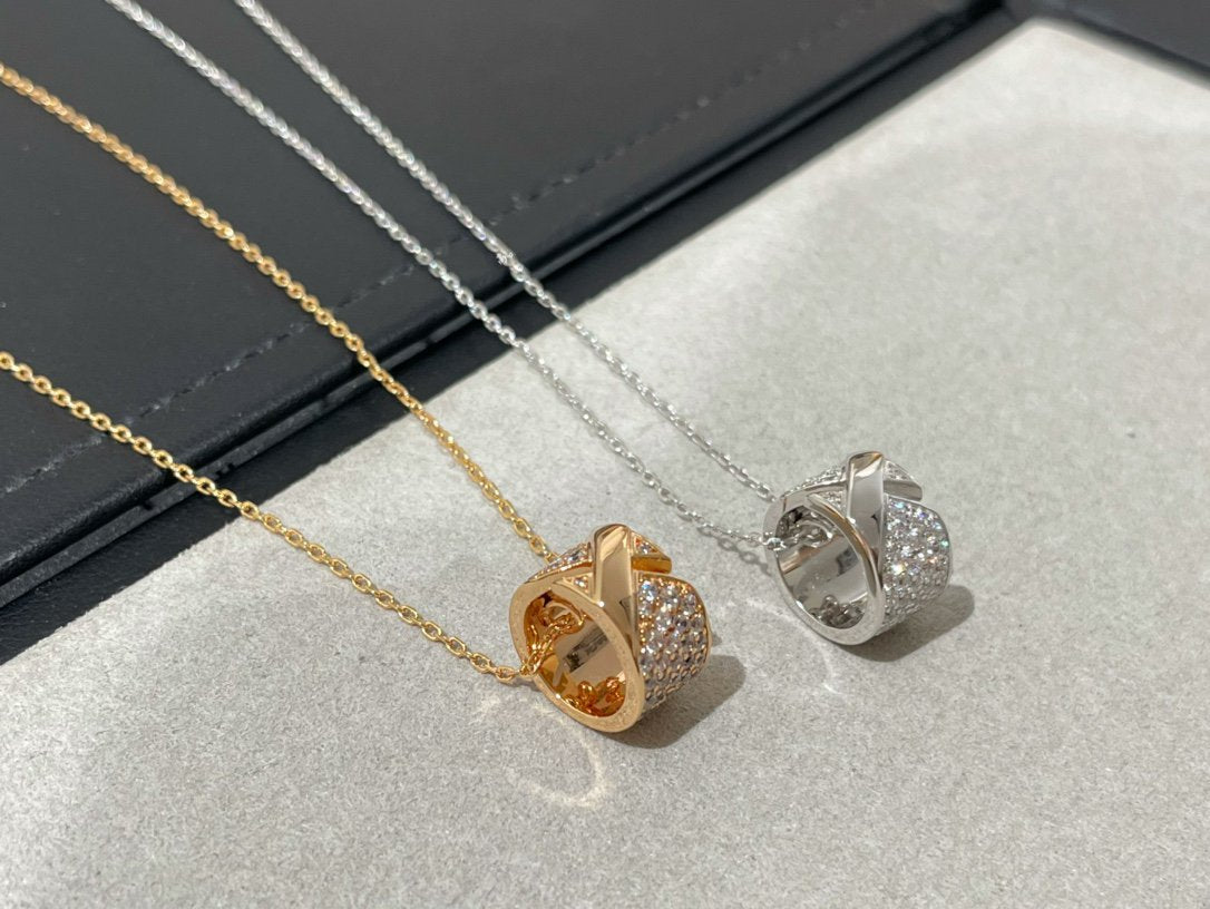 [Angela Jewellery]LIENS EVIDENCE DIAMOND PAVED NECKLACE