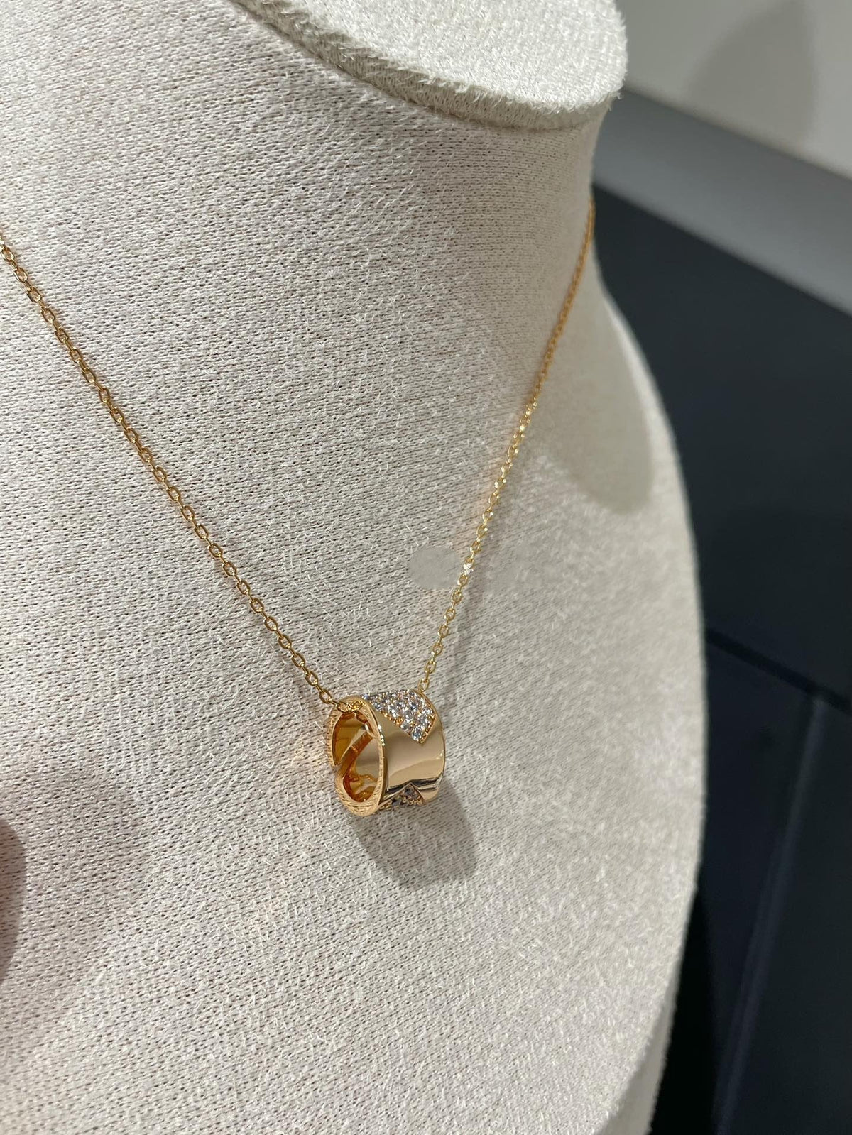 [Angela Jewellery]LIENS EVIDENCE DIAMOND PAVED NECKLACE