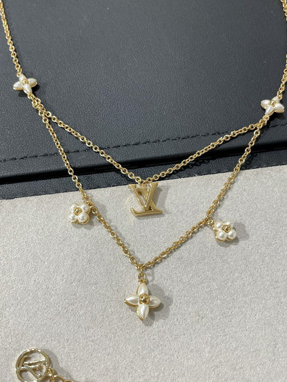 [Angela Schmuck]FLOWERGRAM GOLD MOP DOPPELREIHIGE HALSKETTE