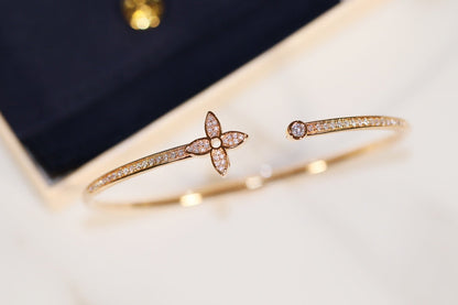 [Angela Jewellery]IDYLLE GOLD OPEN BRACELET DIAMOND PAVED