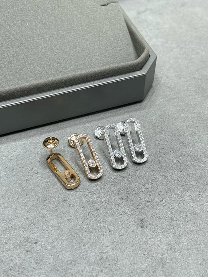 [Angela Jewelry]MOVE UNO STUD DIAMOND PAVED EARRINGS