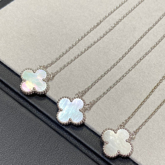 [Angela Jewellery]CLOVER MEDIUM SILVER WHITE MOP NECKLACE