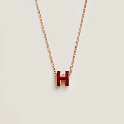 [アンジェラジュエリー]HM CLIC レッドエナメルゴールドネックレス