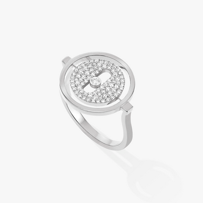 [Angela Jewelry]LUCKY MOVE PAVED SILVER DIAMOND RING