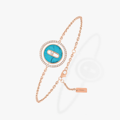 [Angela Jewelry]LUCKY MOVE TURQUOISE PINK GOLD DIAMOND BRACELET