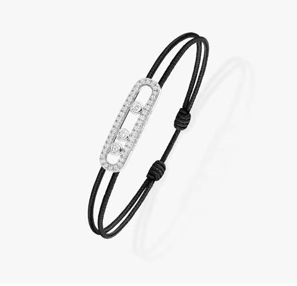 [Angela Jewelry]Messika Care(s) pink cord pavé bracelet