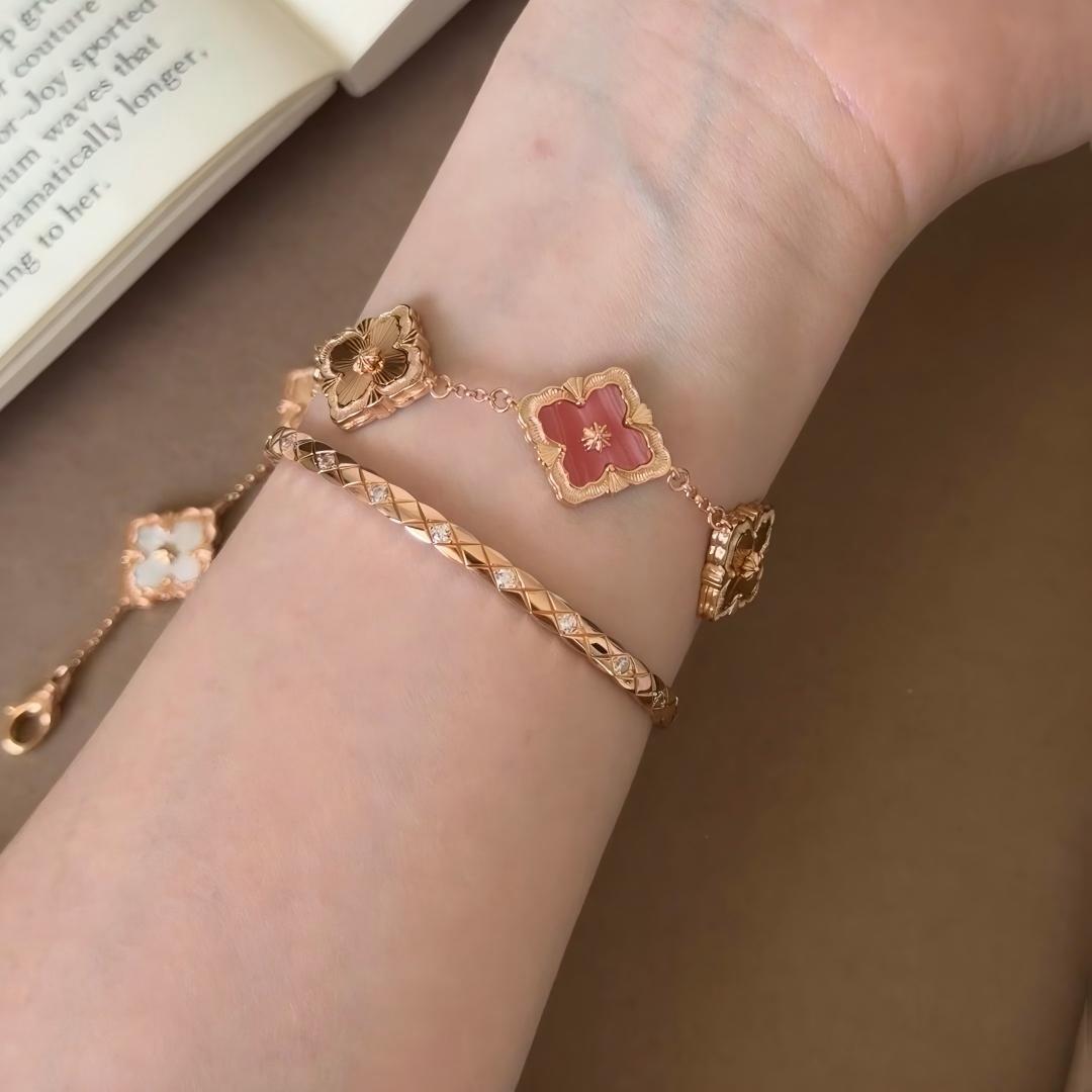 [Angela Jewelry]OPERA 5 MOTIFS TULLE ENAMEL BRACELET