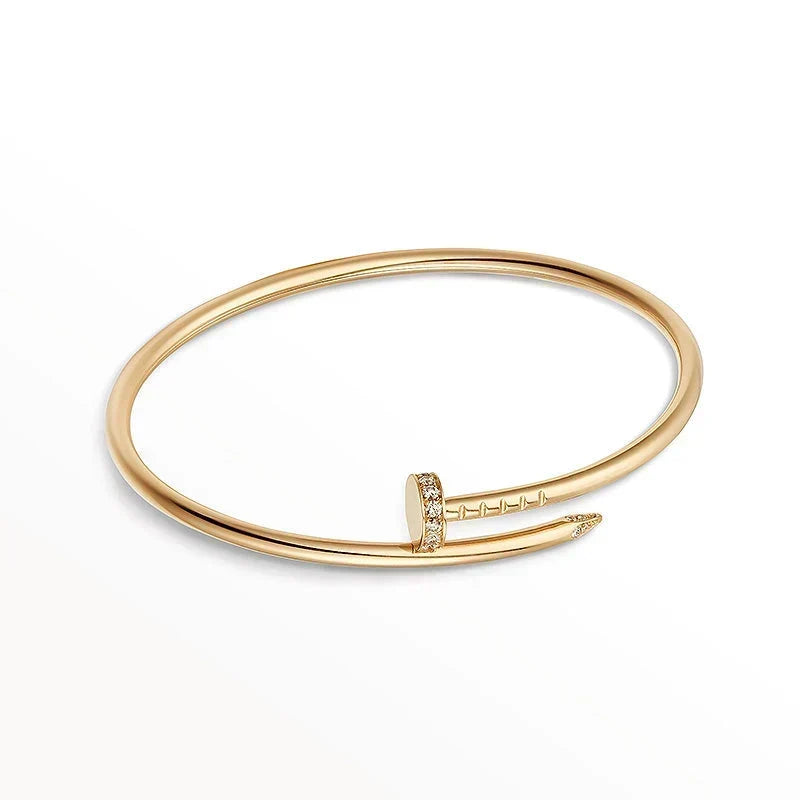 [Angela Jewelry] JUSTE Diamond & LOVE Diamond-Paved Bracelet Stack Set