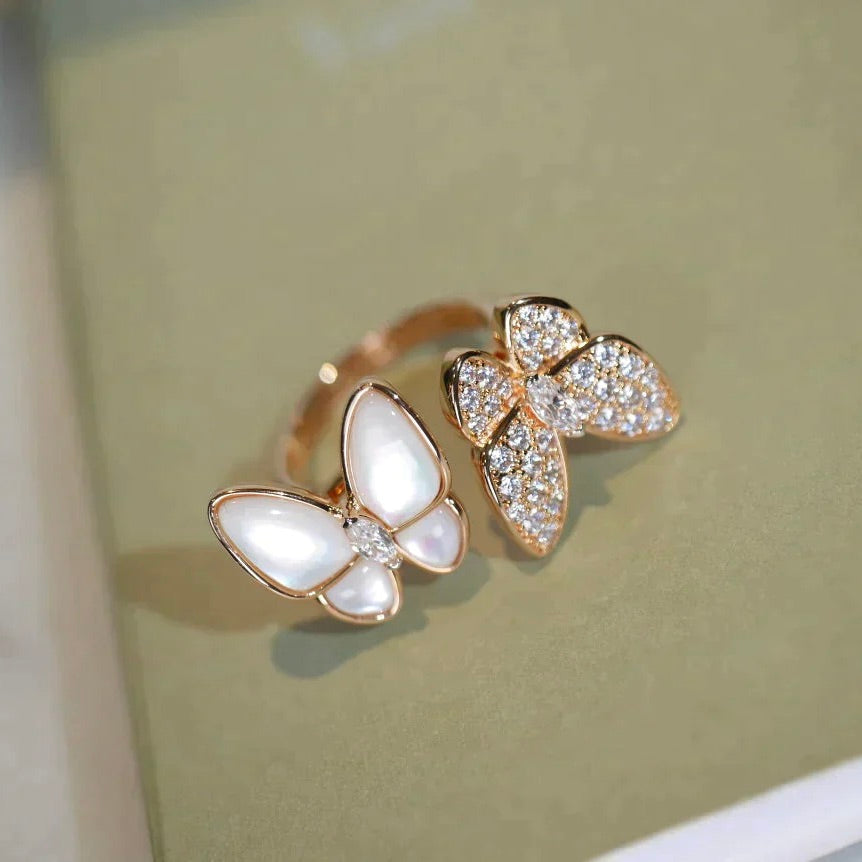 [Angela Schmuck]Zwillings-Schmetterlings-Diamant-Mopsring