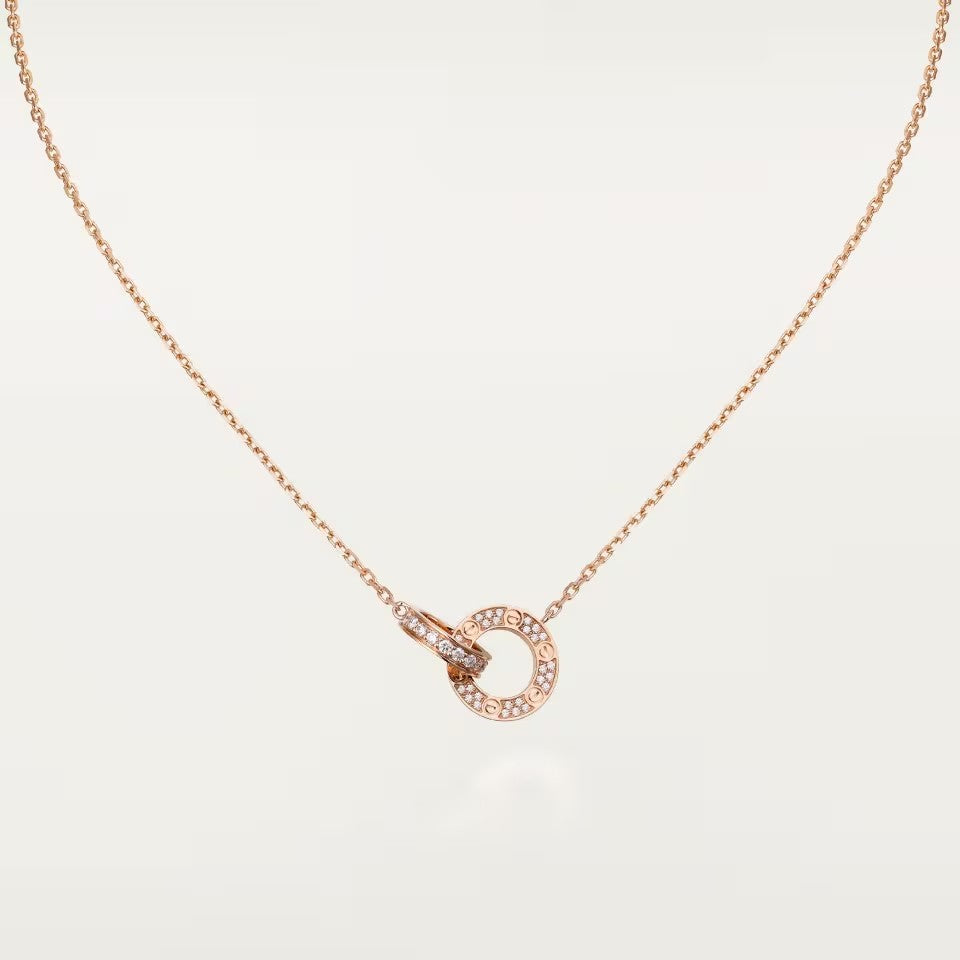 [Angela Jewelry]LOVE  FULL DIAMOND PENDANT NECKLACE