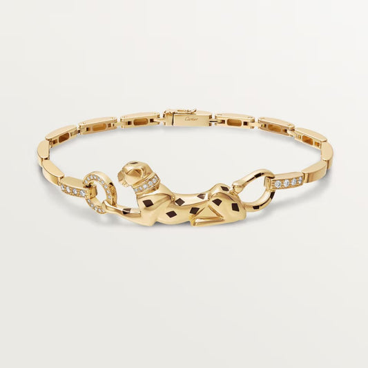 [Angela Jewelry]PANTHERE HALF DIAMOND ON CHAIN BRACELET