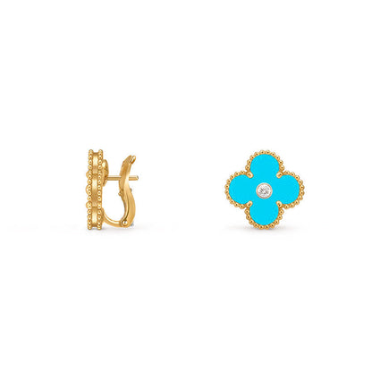 [Angela Jewelry]CLOVER 15MM MOP DIAMOND EARRINGS COLLECTION