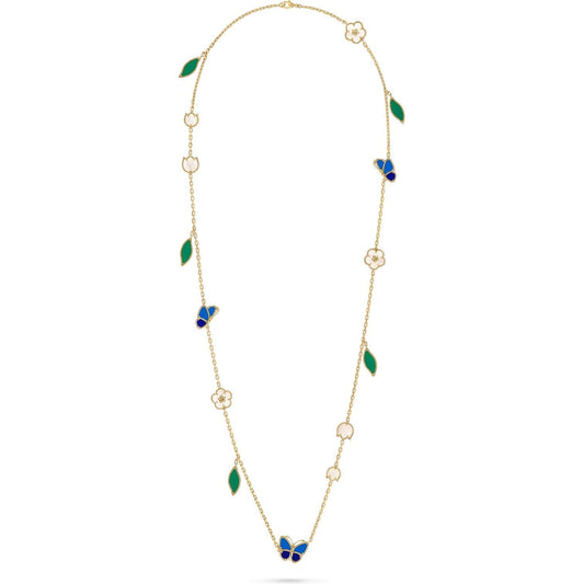 [Angela Jewelry]LUCKY SPRING BUTTERFLY 15 FLOWER NECKLACE