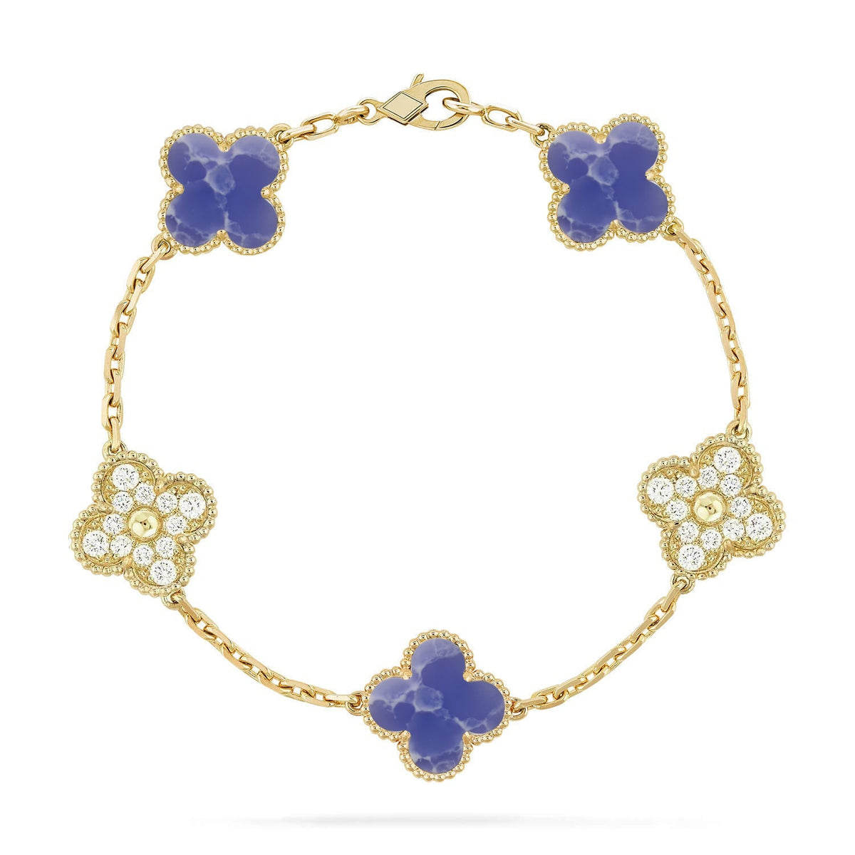 [Angela Jewelry]CLOVER 5 MOTIF BLUE VEINS BRACELET COLLECTION