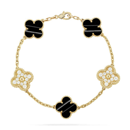 [Angela Jewelry] CLOVER 5 MOTIF PULSAR STONE BRACELET COLLECTION