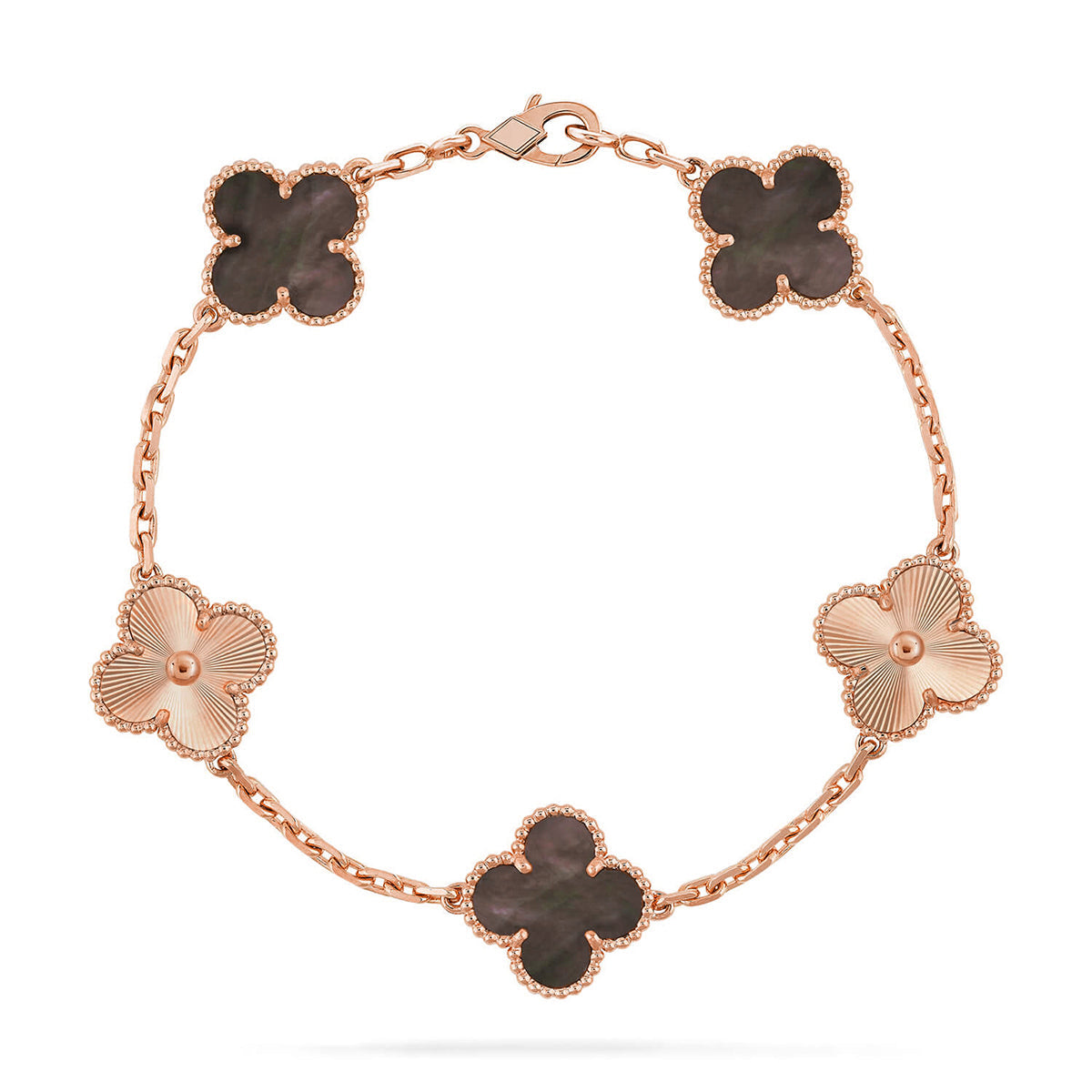 [Angela Jewelry] CLOVER 5 MOTIF GRAY MOP BRACELET COLLECTION