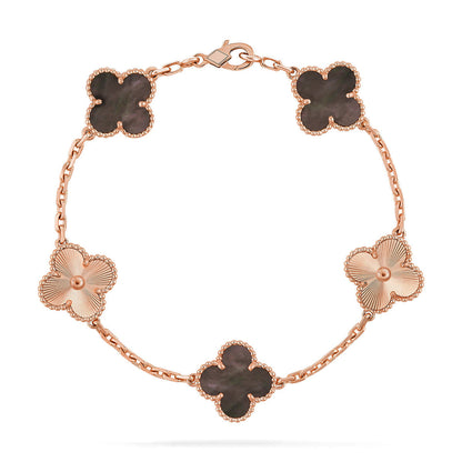 [Angela Jewelry] CLOVER 5 MOTIF GRAY MOP BRACELET COLLECTION