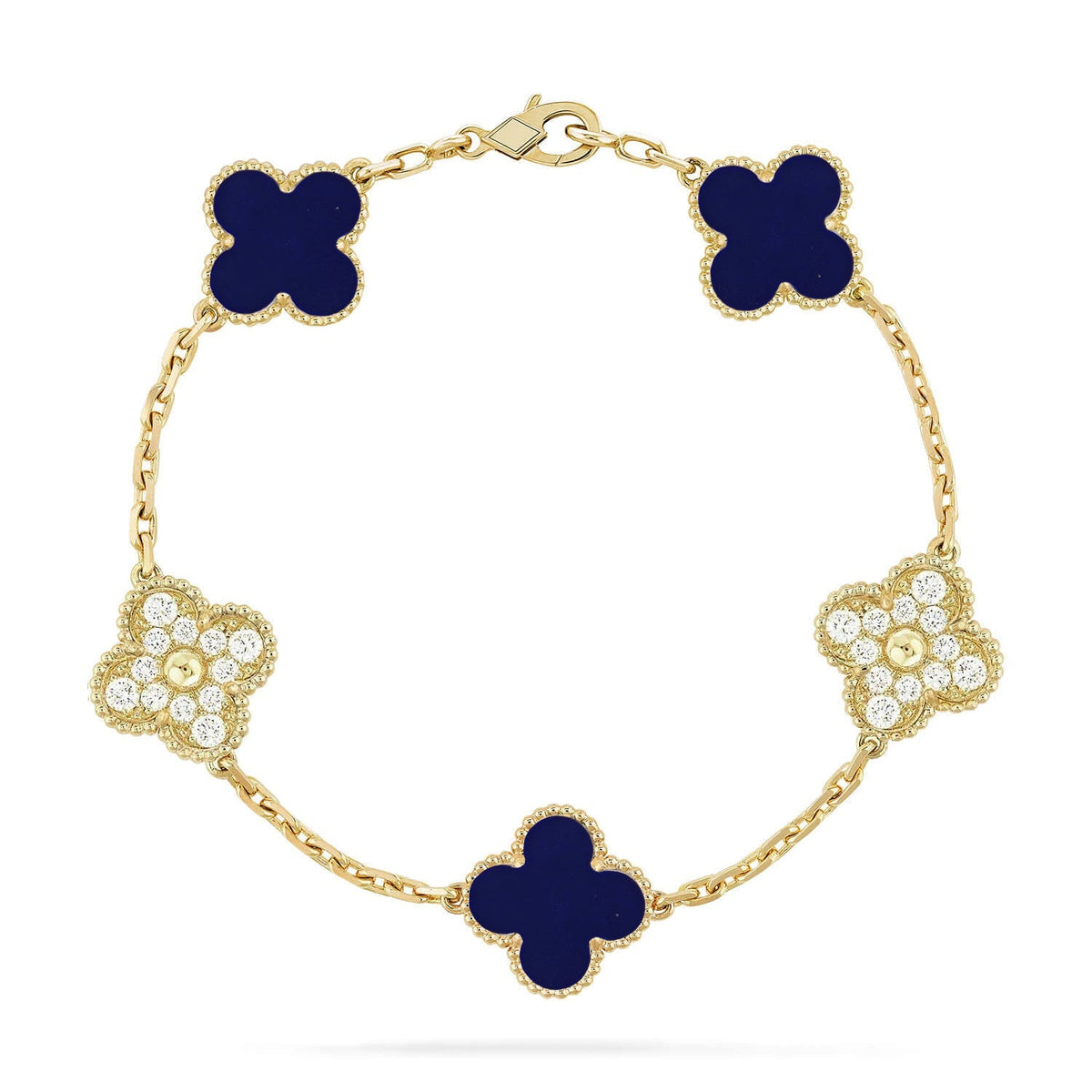 [Angela Jewelry]CLOVER 5 MOTIF LAPIS LAZULI BRACELET COLLECTION