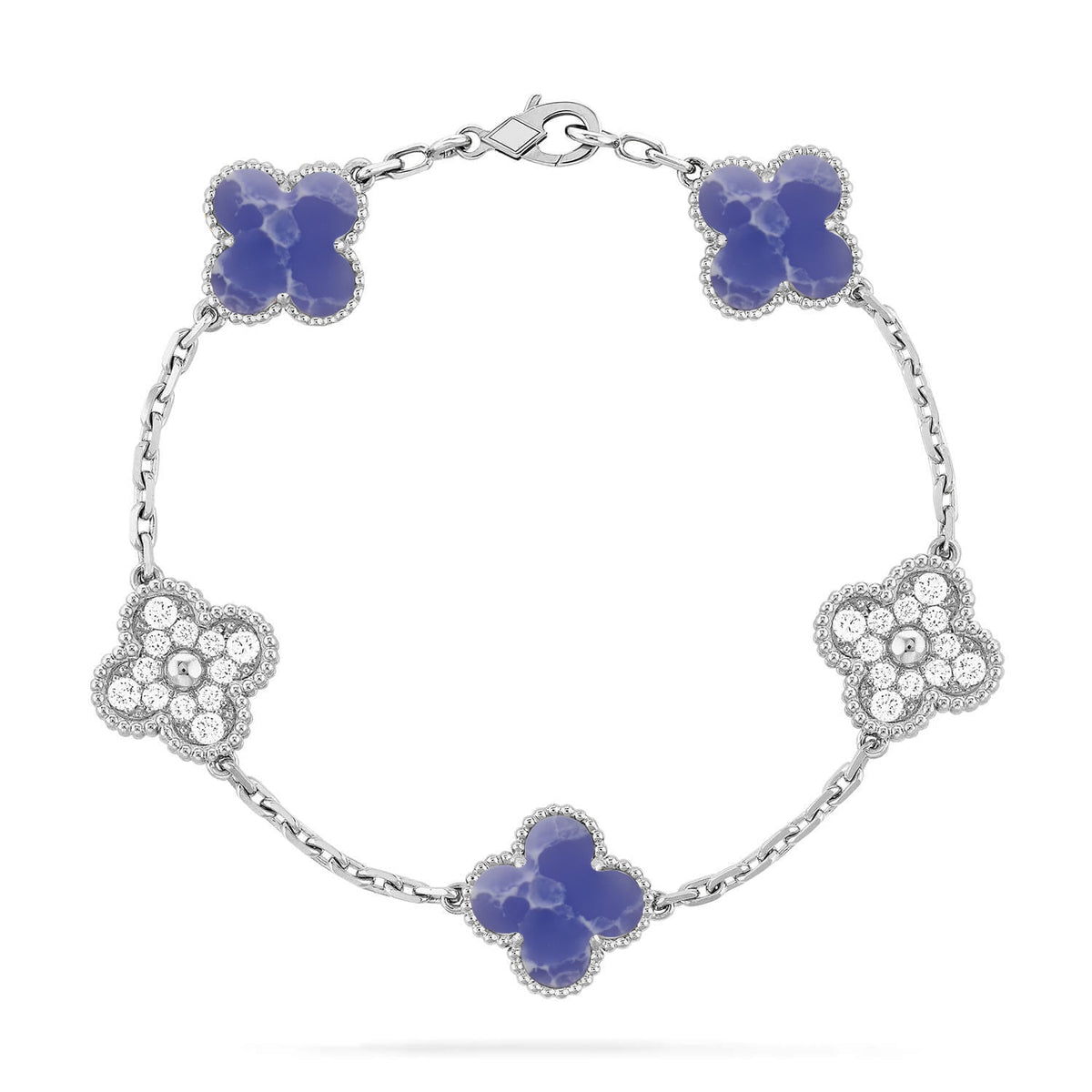 [Angela Jewelry]CLOVER 5 MOTIF BLUE VEINS BRACELET COLLECTION