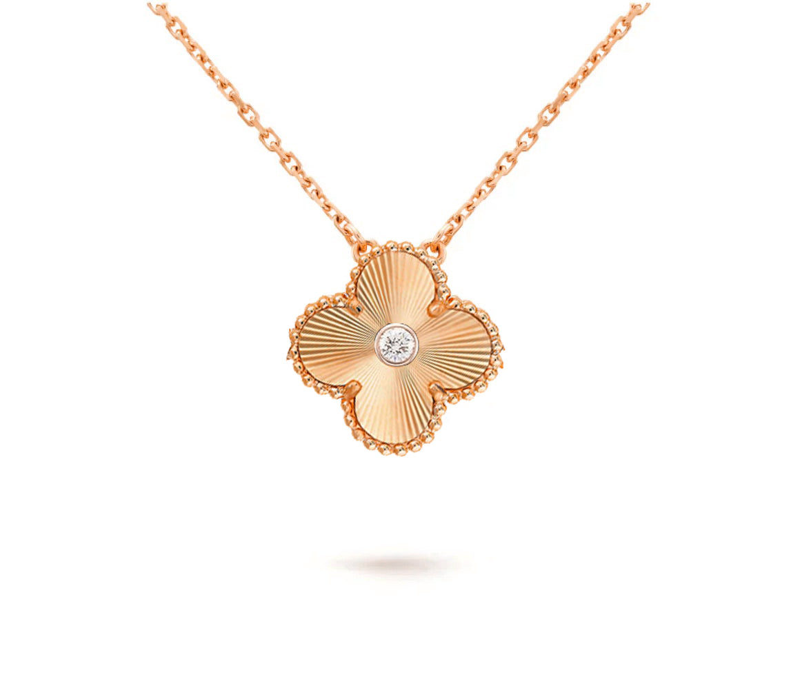 [Angela Jewelry]CLOVER 15MM DIAMOND SINGLE FLOWER NECKLACE COLLECTION