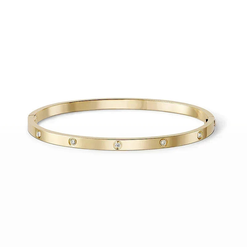 [Angela Jewelry] JUSTE Diamond & LOVE Diamond Bracelet Stack Set