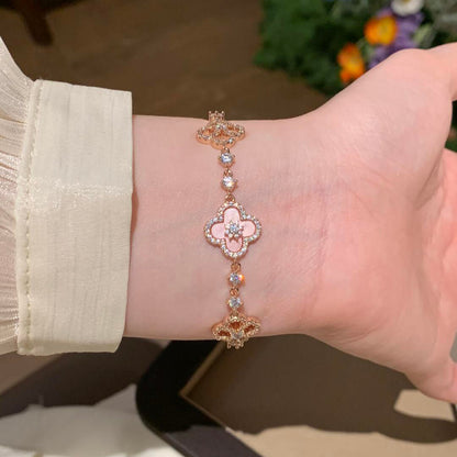 [Angela Jewelry]CLOVER 5 MOTIF PINK BLUE RED WHITE BRACELET