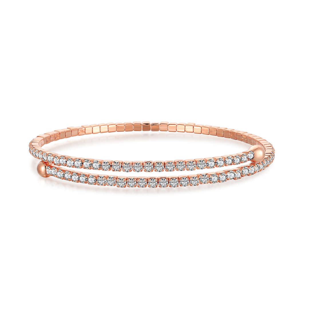 [Angela Jewelry]Row of Diamonds Round Fashion Bracelet