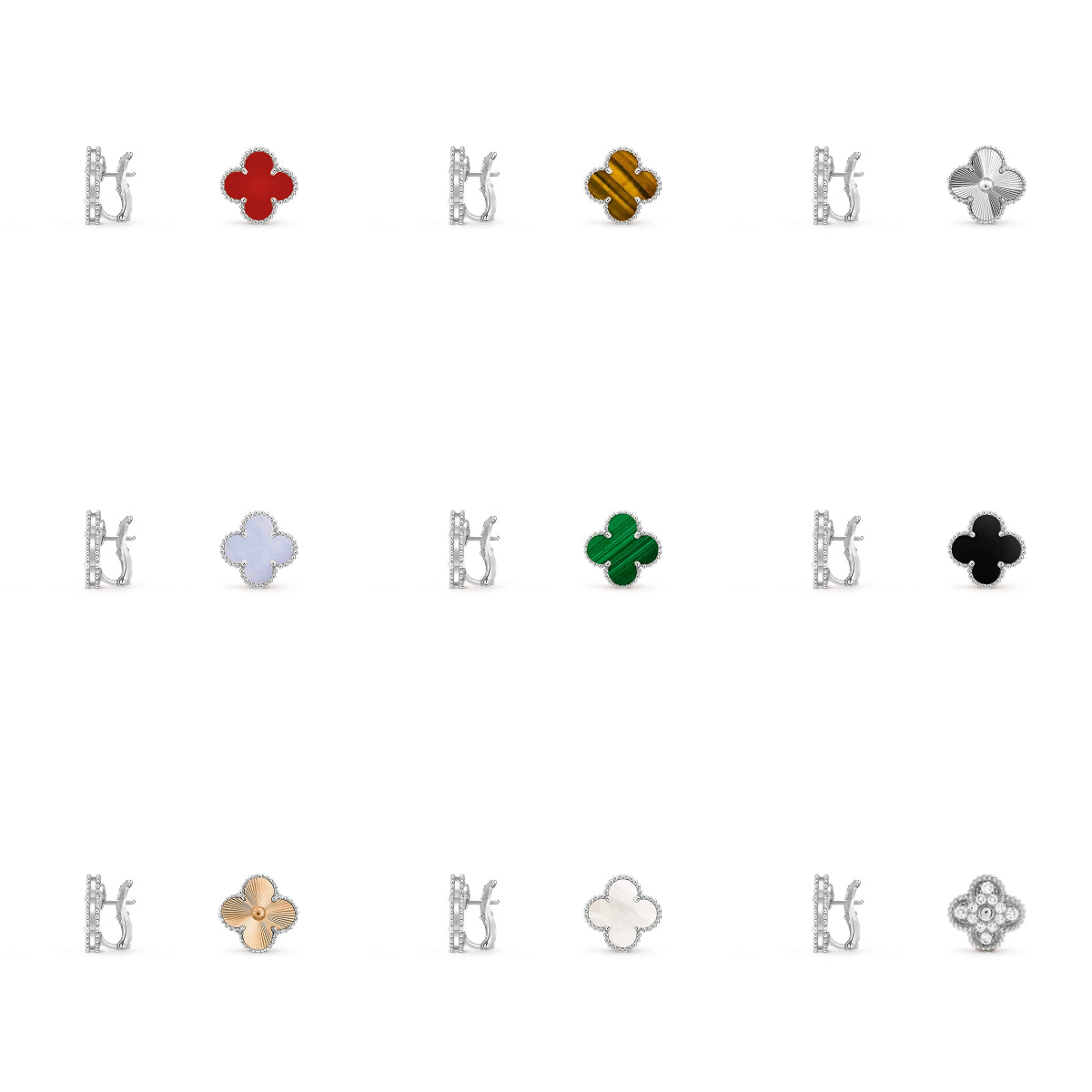 [Angela Jewelry]CLOVER SILVER 15MM MOP EARRINGS COLLECTION